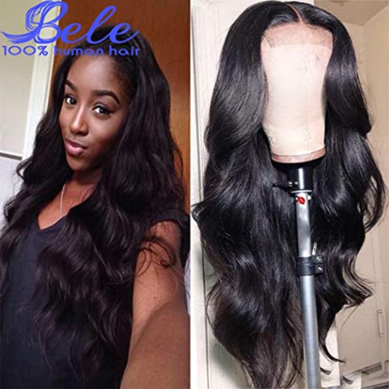 Bele 10A Body Wave Lace Front Wigs 150% Density Pre-Plucked Peruvian Human Virgin Hair Lace Frontal Wigs With Baby Hair 22 inch