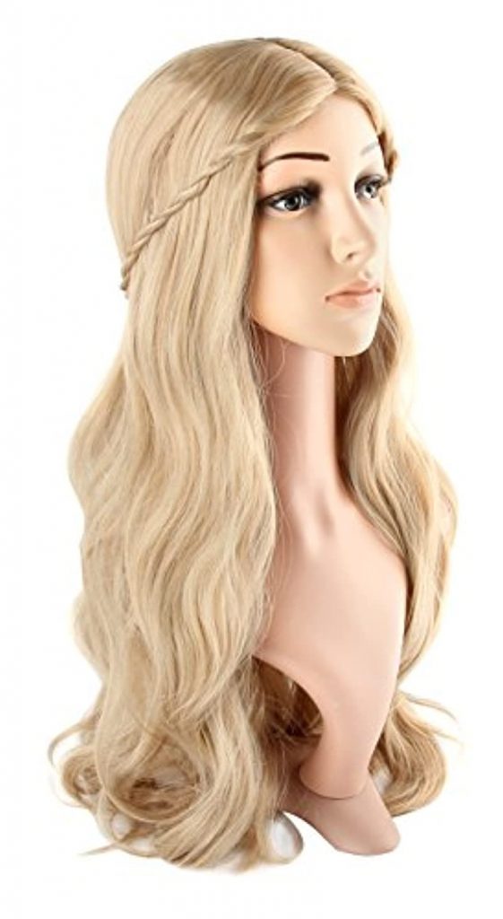 Discoball Women's Long Curly Fancy Dress Wigs Blonde Cosplay Costume Ladies Wig Party Free Wig Cap