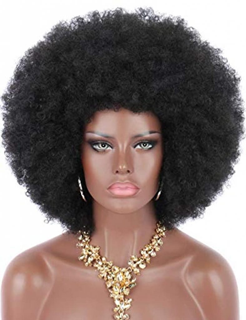 Kalyss 8 Inch Women's Short Afro Kinky Curly Hair Black Wigs for Black Women Large Bouncy and Soft Natural Looking Premium Synthetic Hair Wigs for Women, 150% Density