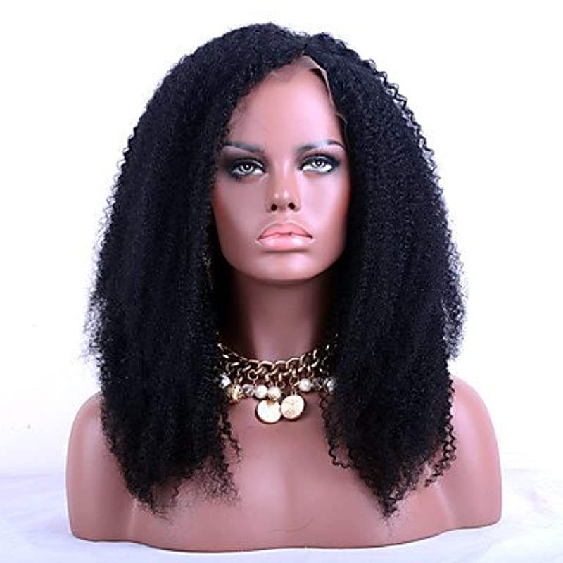 MZP Afro Kinky Curly Lace Front Human Hair Wigs Black Color 180% Density Brazilian Virgin Hair Afro Curly Wigs for Black Woman , 180%